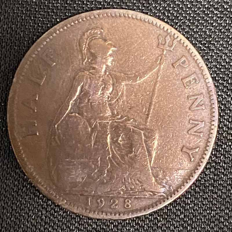 Moneda half penny 1928