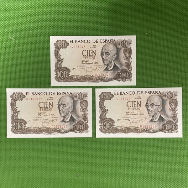 Billete de 100 pesetas de 1970 para colección numismática española